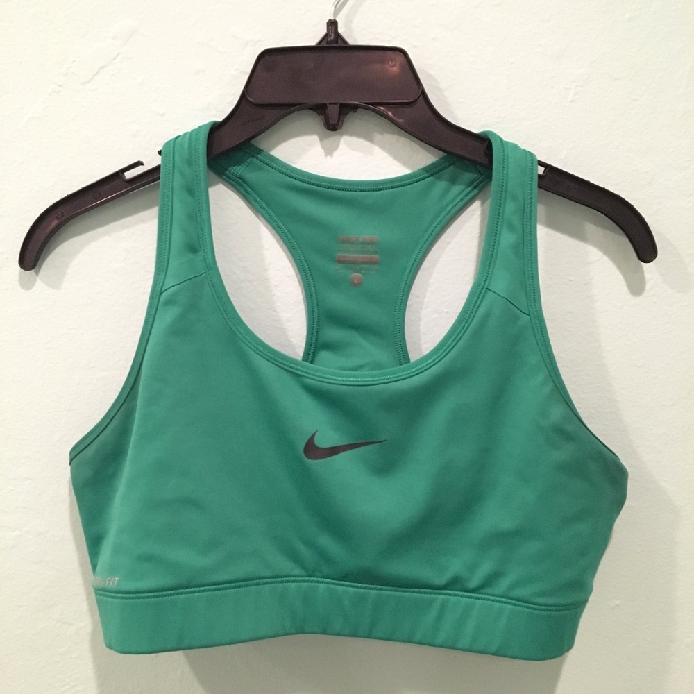 Nike Pro green sports bra size large